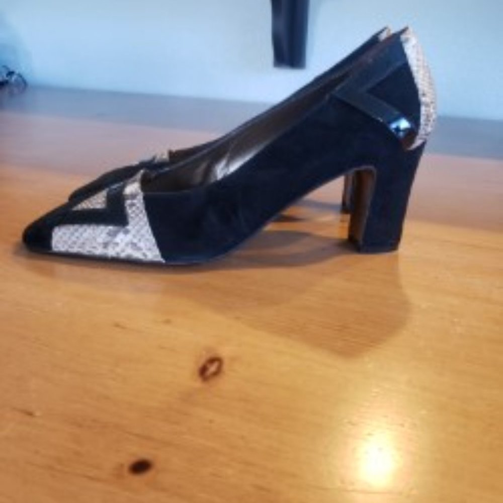 Genuine Python And Suede Pumps - image 2